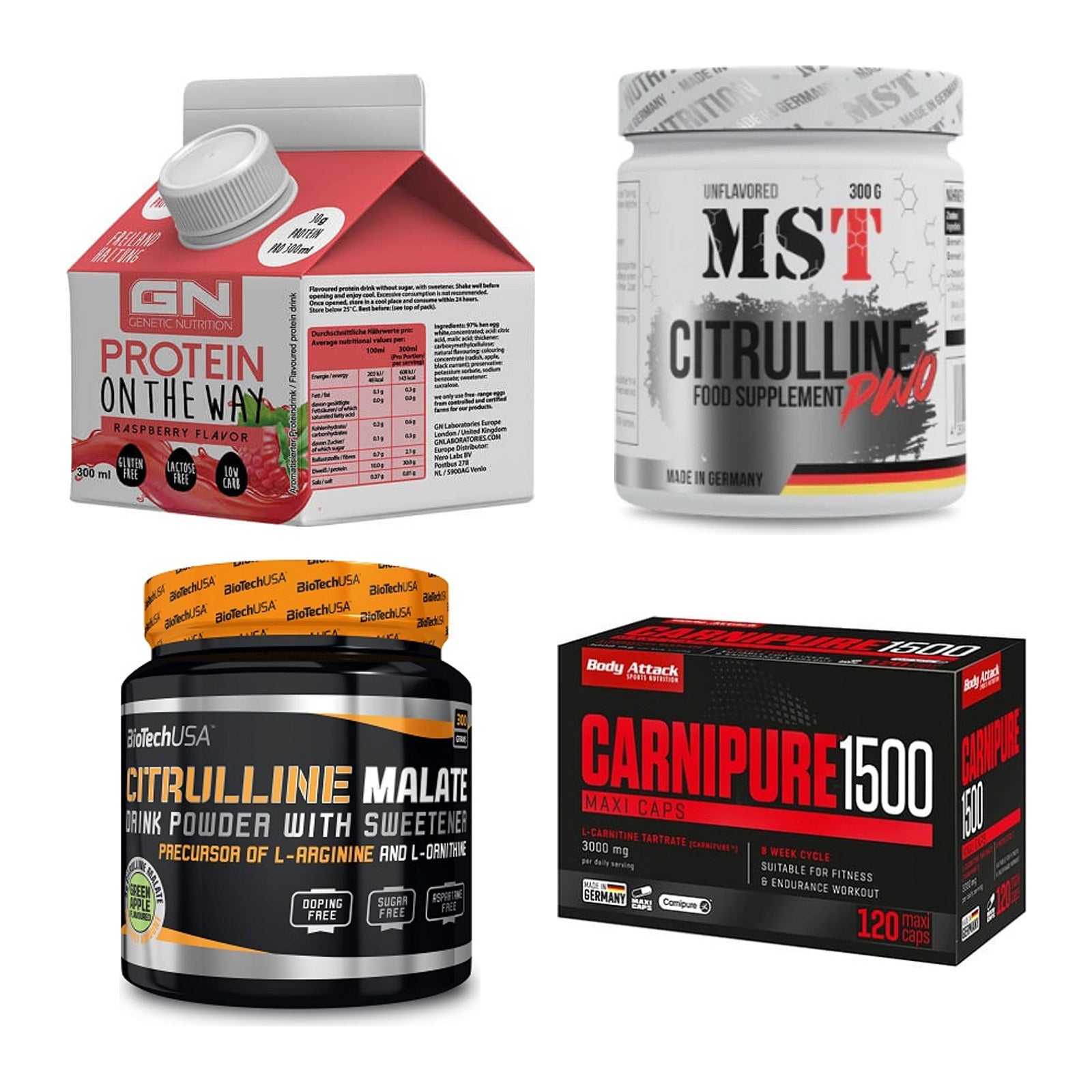 Neutral Sorten-Großset: GN Protein + MST Citrulline + 2 weitere – alle enthaltenen Artikel