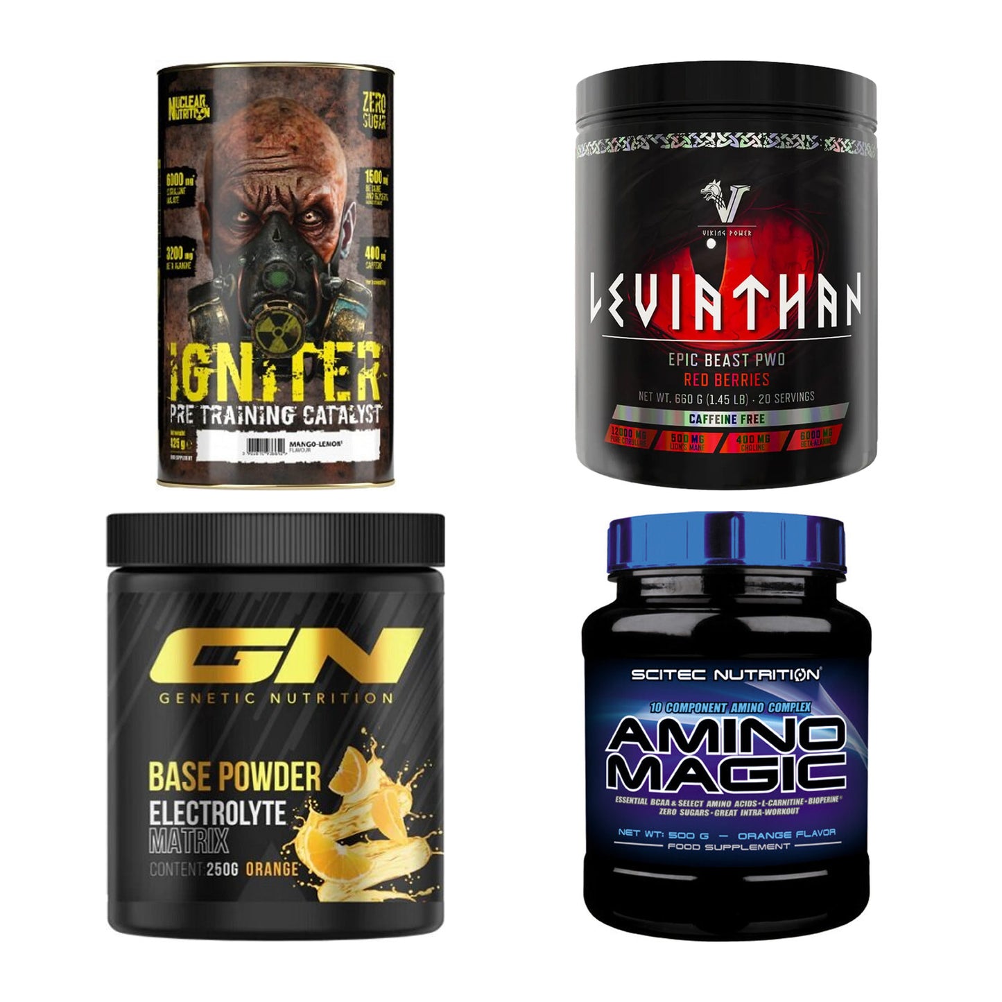 Orange Sorten-Großset: Nuclear Nutritio + Viking Power + 2 weitere – alle enthaltenen Artikel