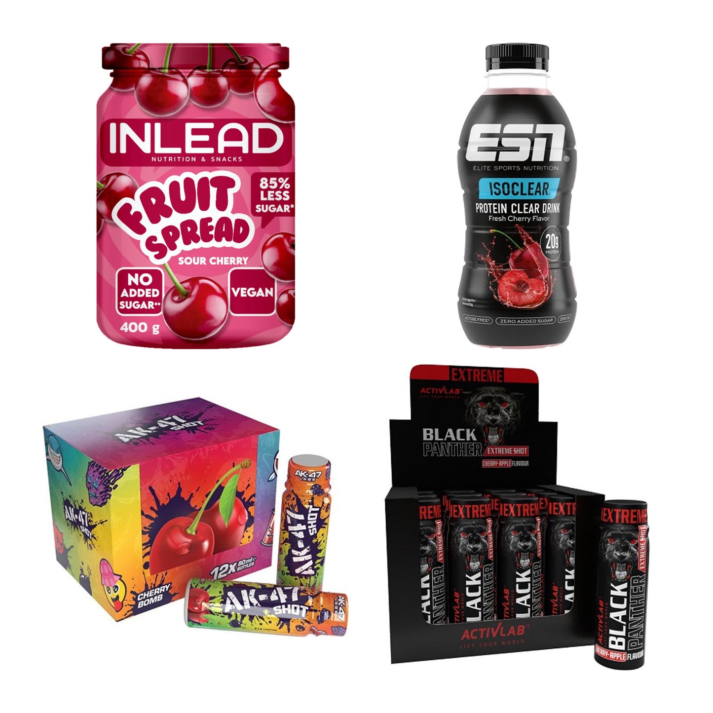 Kirsche Sorten-Großset: INLEAD Fruit + ESN Isoclear + 2 weitere – alle enthaltenen Artikel