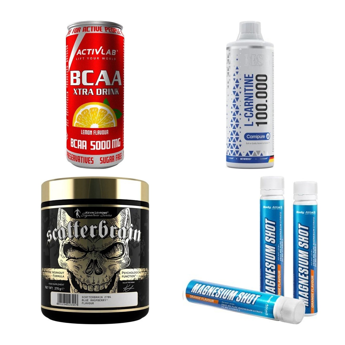 Orange Sorten-Großset: Activlab BCAA + MST L-Carnitine + 2 weitere – alle enthaltenen Artikel