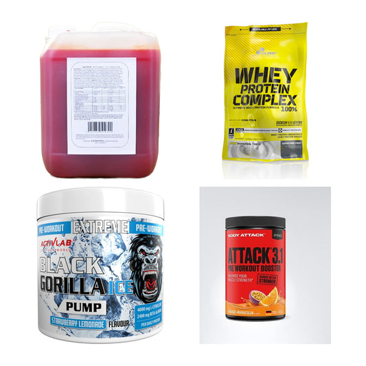 Apfel Sorten-Großset: Body Attack + Olimp Whey + 2 weitere – alle enthaltenen Artikel