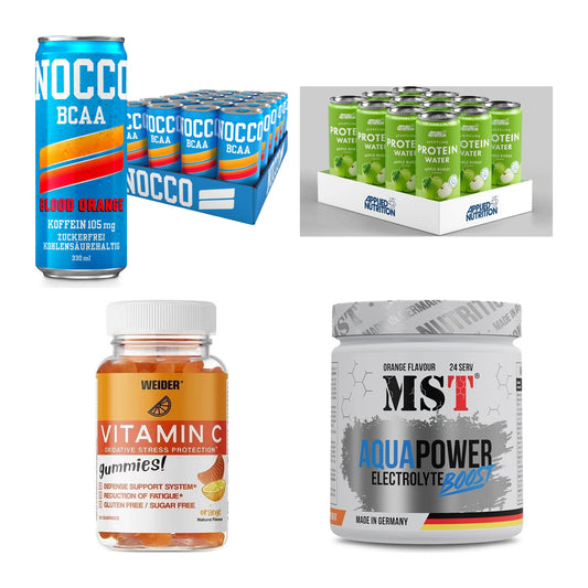 Orange Sorten-Großset: Nocco BCAA Drink + Applied Nutritio + 2 weitere – alle enthaltenen Artikel