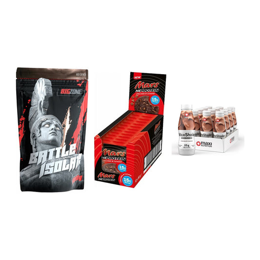 Schokolade Geschmacks-Trio: Big Zone + 3× Mars High + 2× MaxiNutritio – alle enthaltenen Artikel