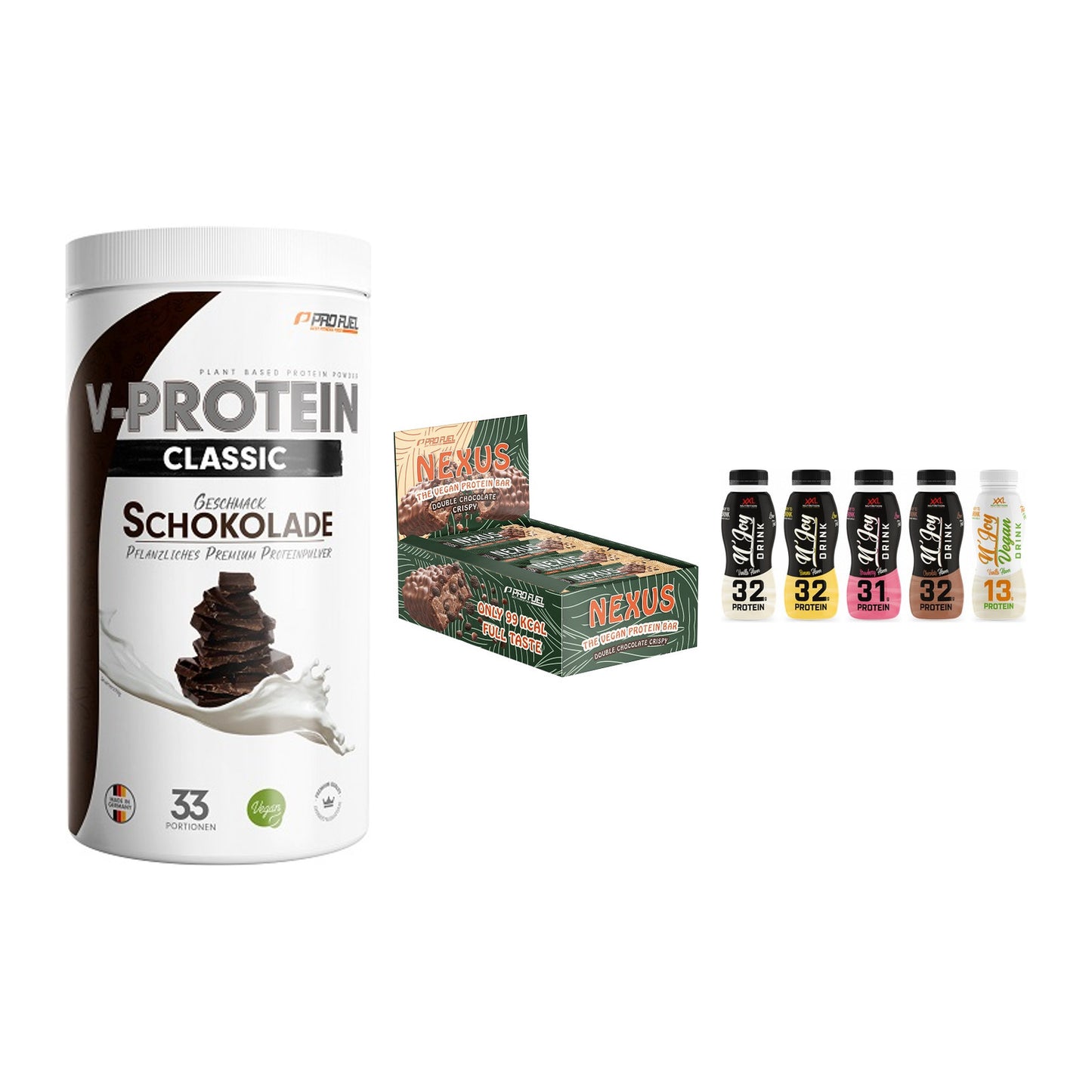 Schokolade Geschmacks-Trio: ProFuel VEGAN PROTEIN + 2 weitere – alle enthaltenen Artikel