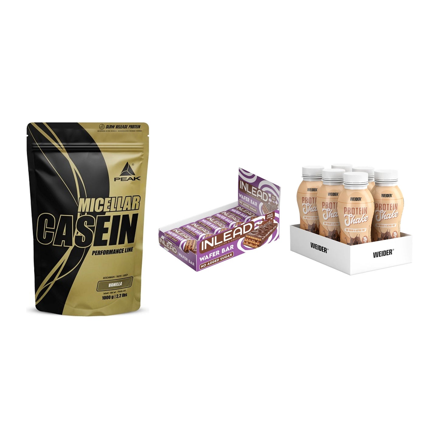 Schokolade Geschmacks-Trio: Peak Micellar Casein + 2 weitere – alle enthaltenen Artikel