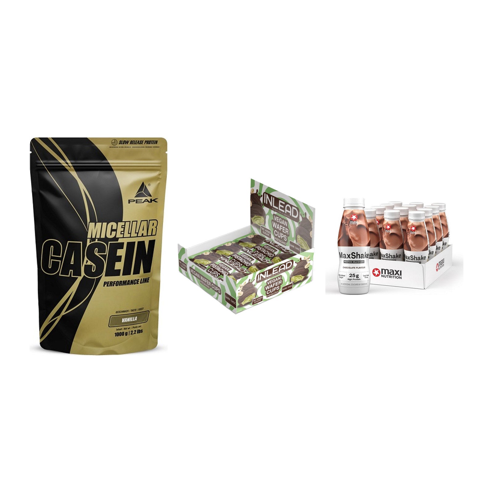 Schokolade Geschmacks-Trio: Peak Micellar Casein + 2 weitere – alle enthaltenen Artikel