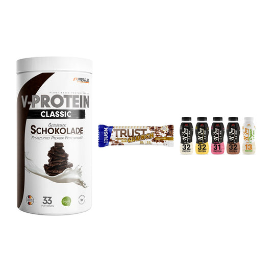 Schokolade Geschmacks-Trio: ProFuel + 3× USN TRUST + 2× XXL Nutritio – alle enthaltenen Artikel