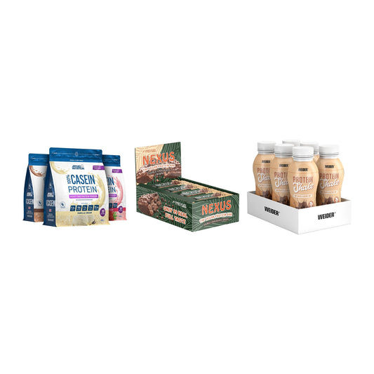 Schokolade Geschmacks-Trio: Applied + 3× ProFuel + 2× Weider PROTE – alle enthaltenen Artikel