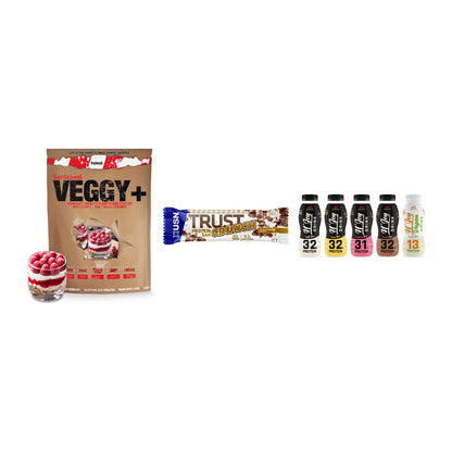 Schokolade Geschmacks-Trio: Sinob VEGGY + 3× USN TRUST + 1 weitere – alle enthaltenen Artikel