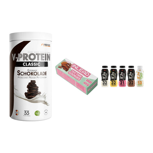 Schokolade Geschmacks-Trio: ProFuel + 3× INLEAD Tea + 2× XXL Nutritio – alle enthaltenen Artikel