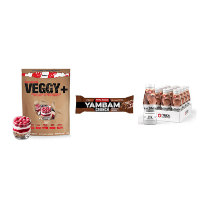 Schokolade Geschmacks-Trio: Sinob VEGGY + 3× Body Attack + 1 weitere – alle enthaltenen Artikel