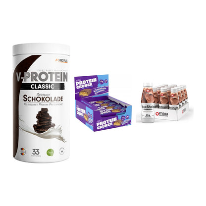 Schokolade Geschmacks-Trio: ProFuel + 3× Applied + 2× MaxiNutritio – alle enthaltenen Artikel