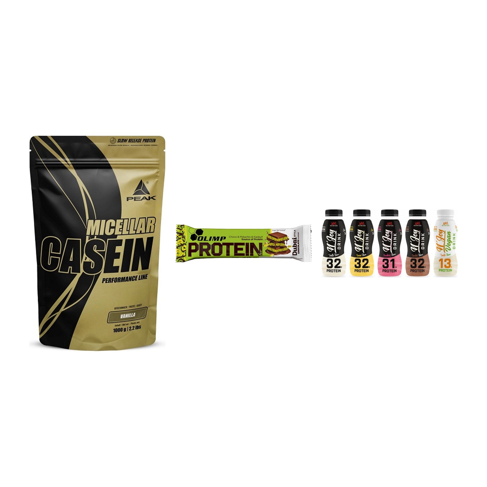 Schokolade Geschmacks-Trio: Peak Micellar Casein + 2 weitere – alle enthaltenen Artikel