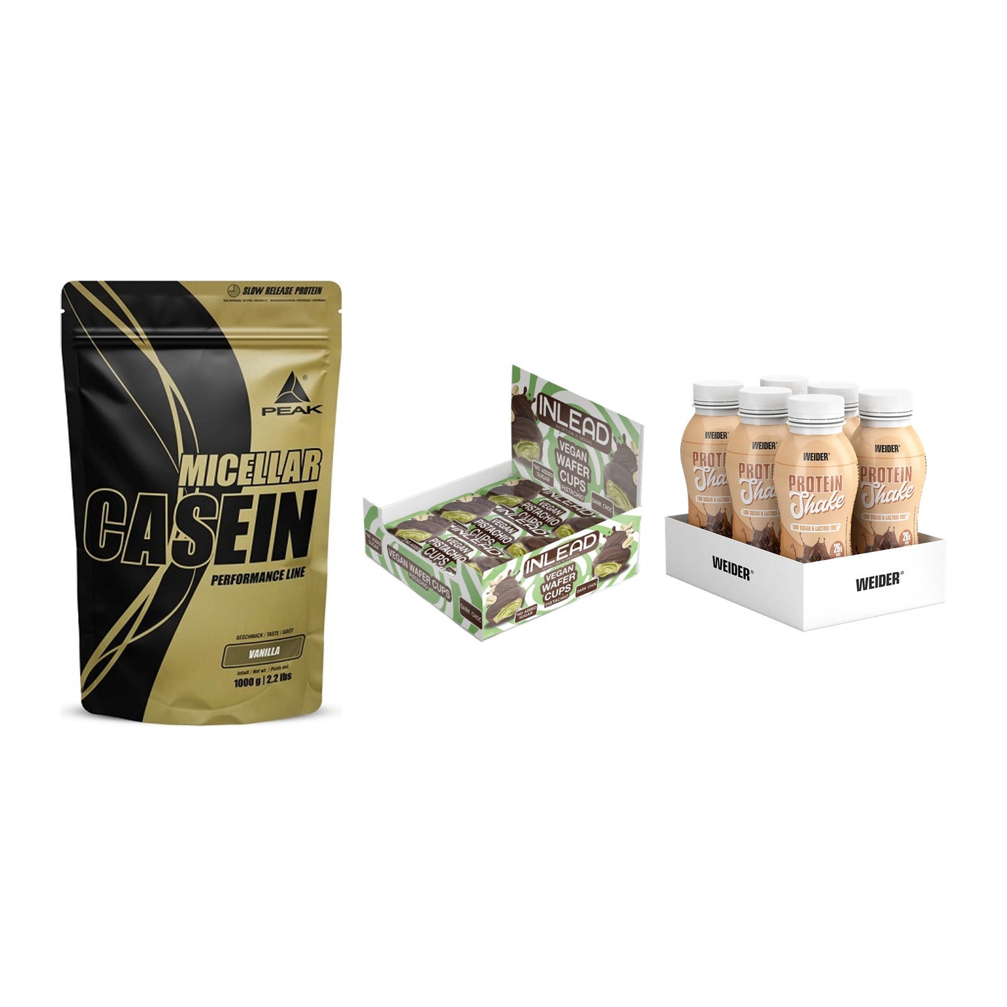 Schokolade Geschmacks-Trio: Peak Micellar Casein + 2 weitere – alle enthaltenen Artikel