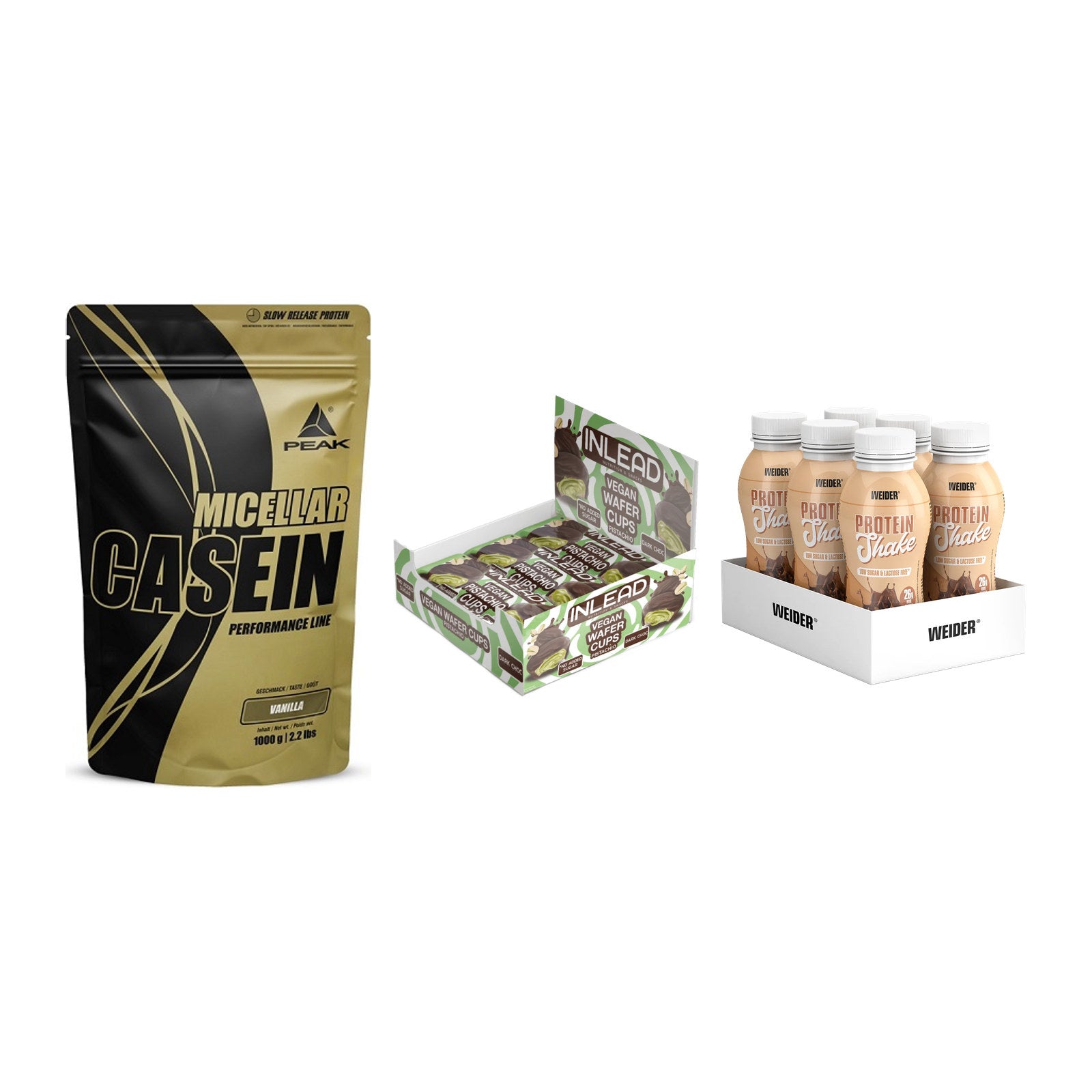 Schokolade Geschmacks-Trio: Peak Micellar Casein + 2 weitere – alle enthaltenen Artikel