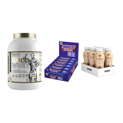 Schokolade Geschmacks-Trio: Kevin Levrone Gold Whey + 2 weitere – alle enthaltenen Artikel