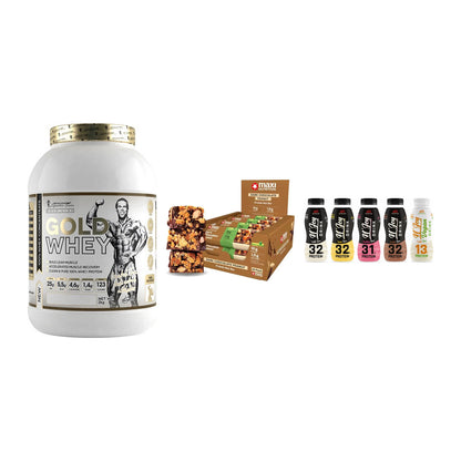 Schokolade Geschmacks-Trio: Kevin Levrone Gold Whey + 2 weitere – alle enthaltenen Artikel