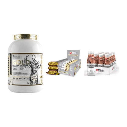 Schokolade Geschmacks-Trio: Kevin Levrone Gold Whey + 2 weitere – alle enthaltenen Artikel