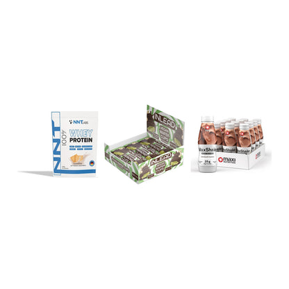 Schokolade Geschmacks-Trio: NNT Whey + 3× INLEAD Wafer + 1 weitere – alle enthaltenen Artikel