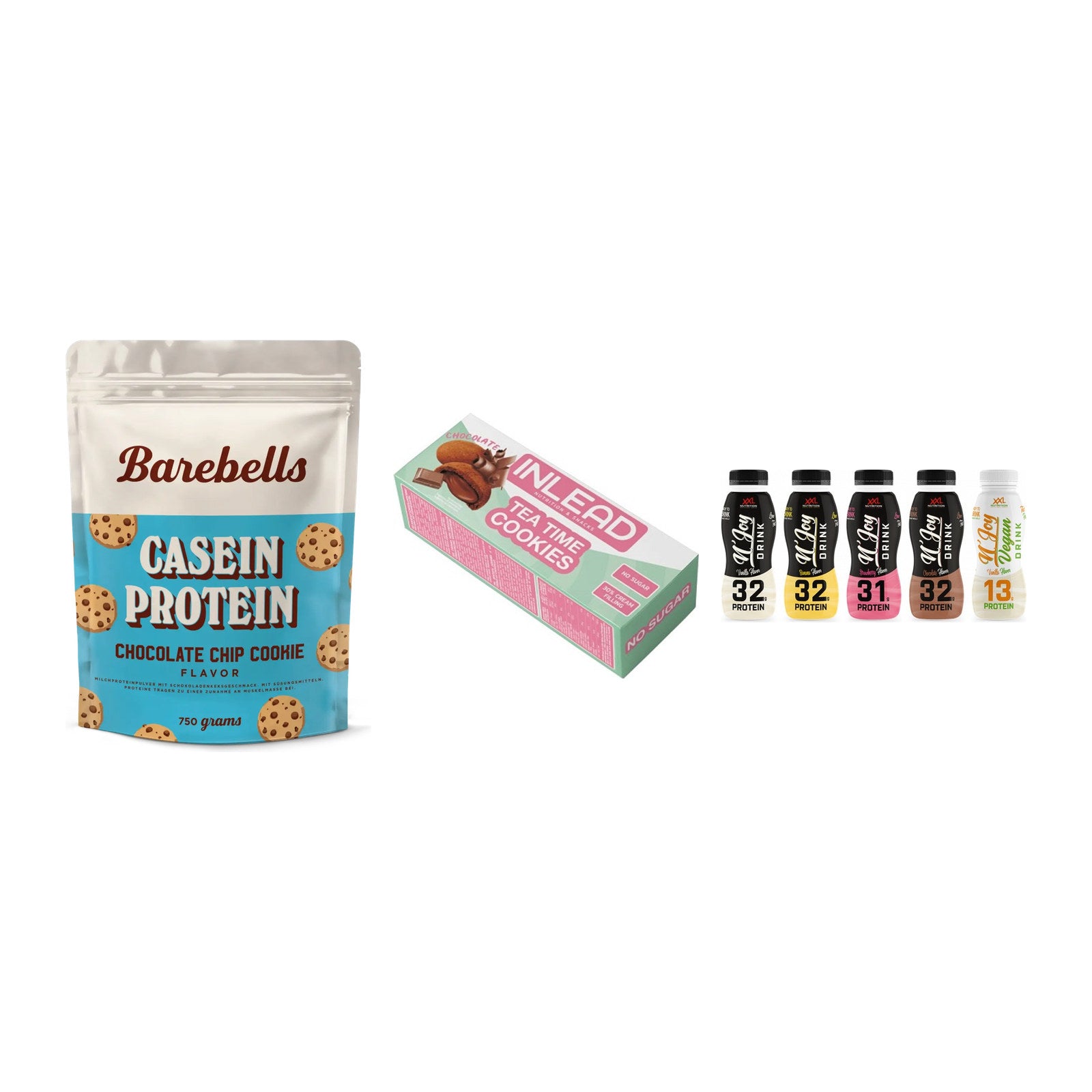 Schokolade Geschmacks-Trio: Barebells + 3× INLEAD Tea + 1 weitere – alle enthaltenen Artikel