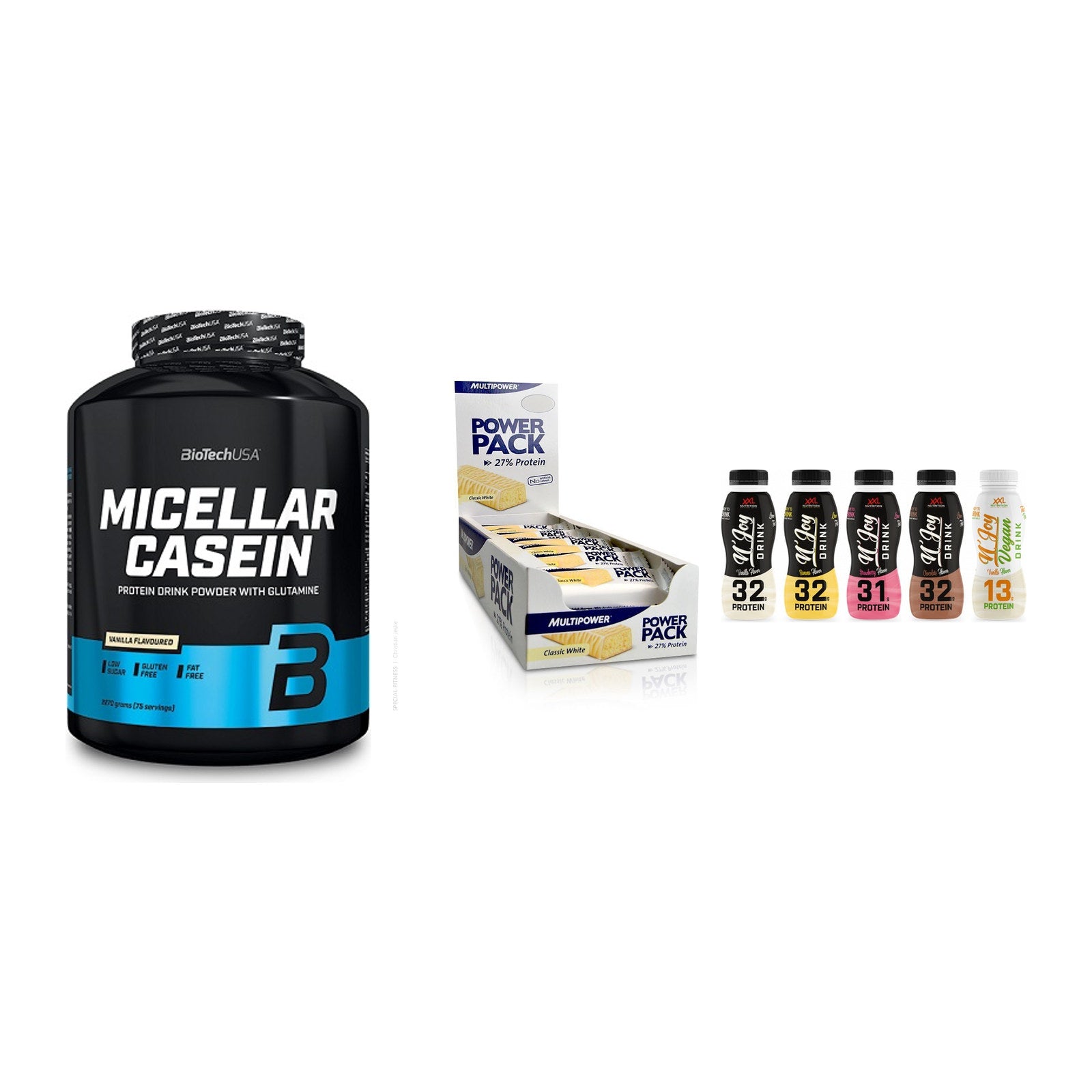 Schokolade Geschmacks-Trio: BioTech + 3× Multipower + 2× XXL Nutritio – alle enthaltenen Artikel