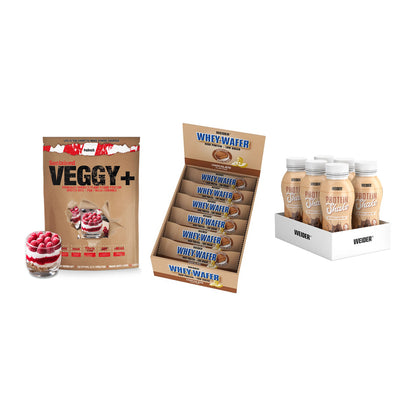 Schokolade Geschmacks-Trio: Sinob VEGGY + 3× Weider Whey + 1 weitere – alle enthaltenen Artikel