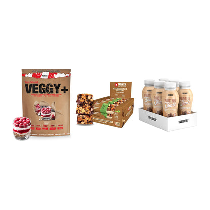 Schokolade Geschmacks-Trio: Sinob VEGGY + 3× MaxiNutrition + 1 weitere – alle enthaltenen Artikel