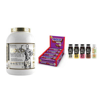 Schokolade Geschmacks-Trio: Kevin Levrone Gold Whey + 2 weitere – alle enthaltenen Artikel