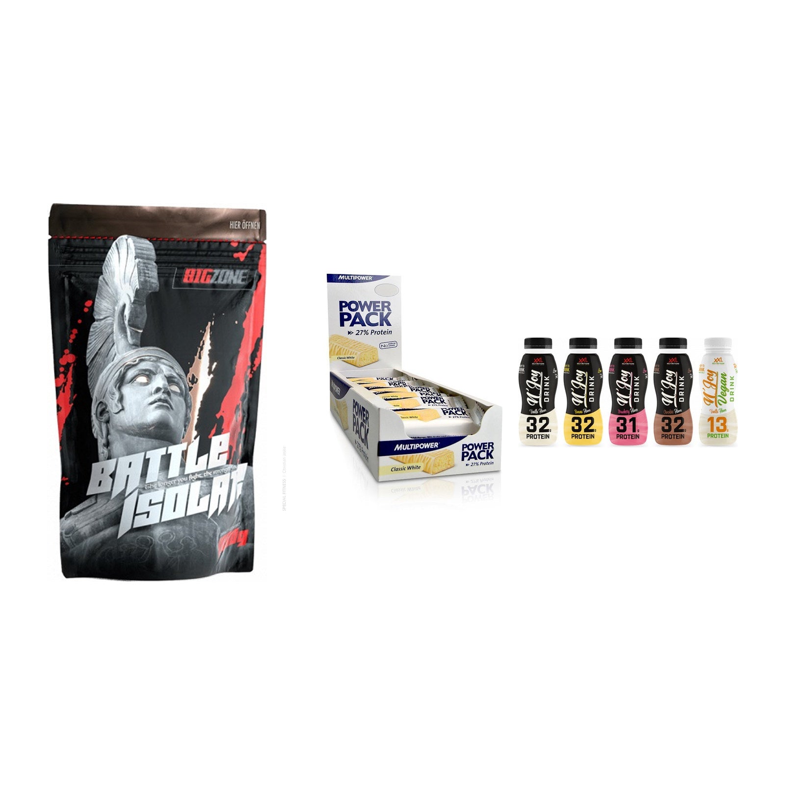 Schokolade Geschmacks-Trio: Big Zone + 3× Multipower + 2× XXL Nutritio – alle enthaltenen Artikel