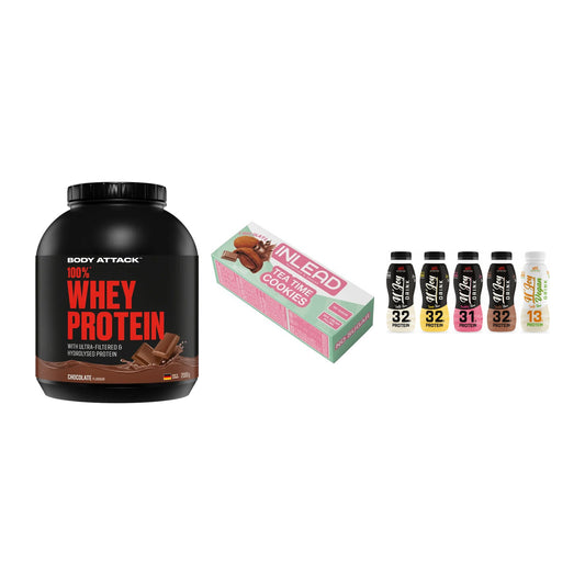 Schokolade Geschmacks-Trio: Body Attack + 3× INLEAD Tea + 1 weitere – alle enthaltenen Artikel