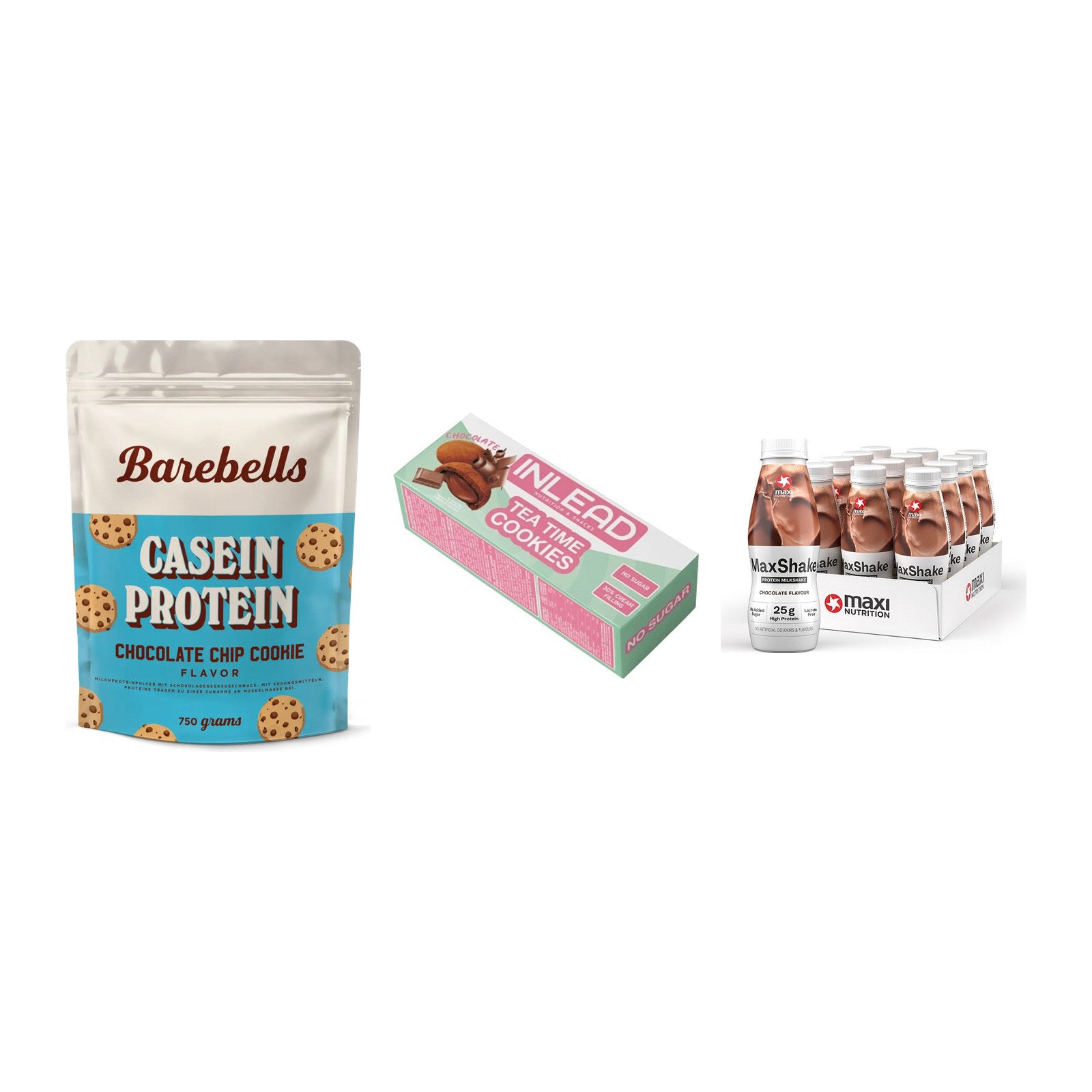 Schokolade Geschmacks-Trio: Barebells + 3× INLEAD Tea + 1 weitere – alle enthaltenen Artikel