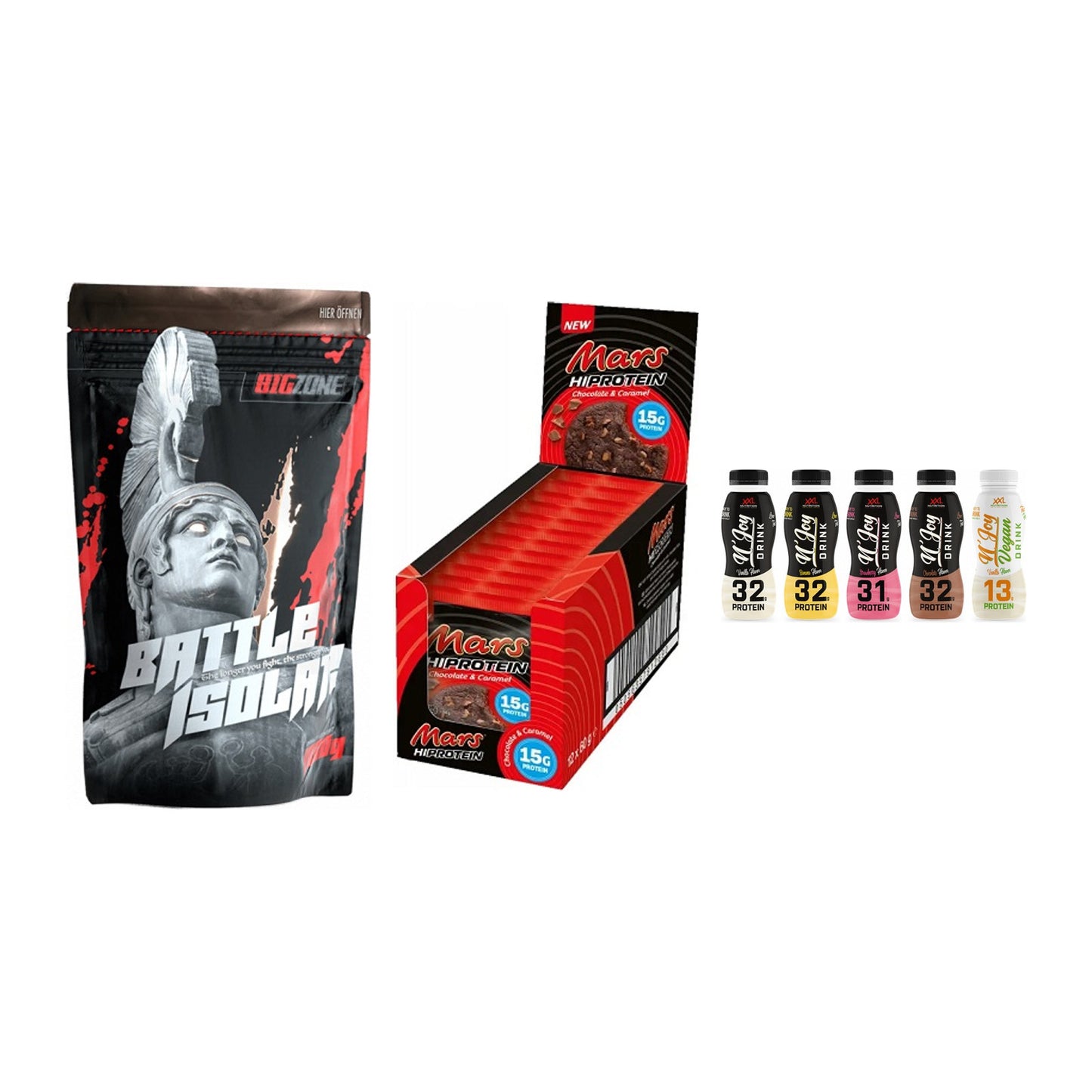 Schokolade Geschmacks-Trio: Big Zone + 3× Mars High + 2× XXL Nutritio – alle enthaltenen Artikel