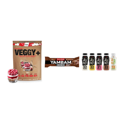 Schokolade Geschmacks-Trio: Sinob VEGGY + 3× Body Attack + 1 weitere – alle enthaltenen Artikel