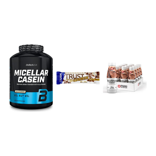Schokolade Geschmacks-Trio: BioTech + 3× USN TRUST + 2× MaxiNutritio – alle enthaltenen Artikel