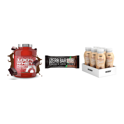 Schokolade Geschmacks-Trio: Scitec 100% + 3× BioTech Zero + 1 weitere – alle enthaltenen Artikel