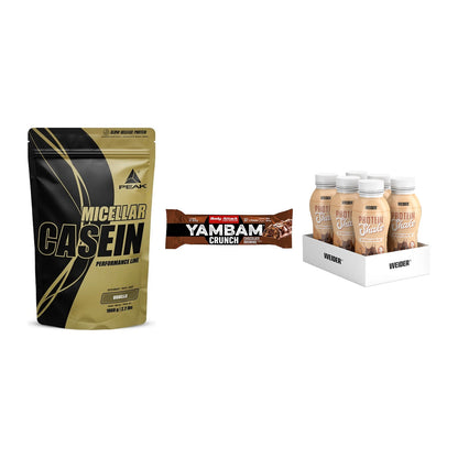 Schokolade Geschmacks-Trio: Peak Micellar + 3× Body Attack + 1 weitere – alle enthaltenen Artikel