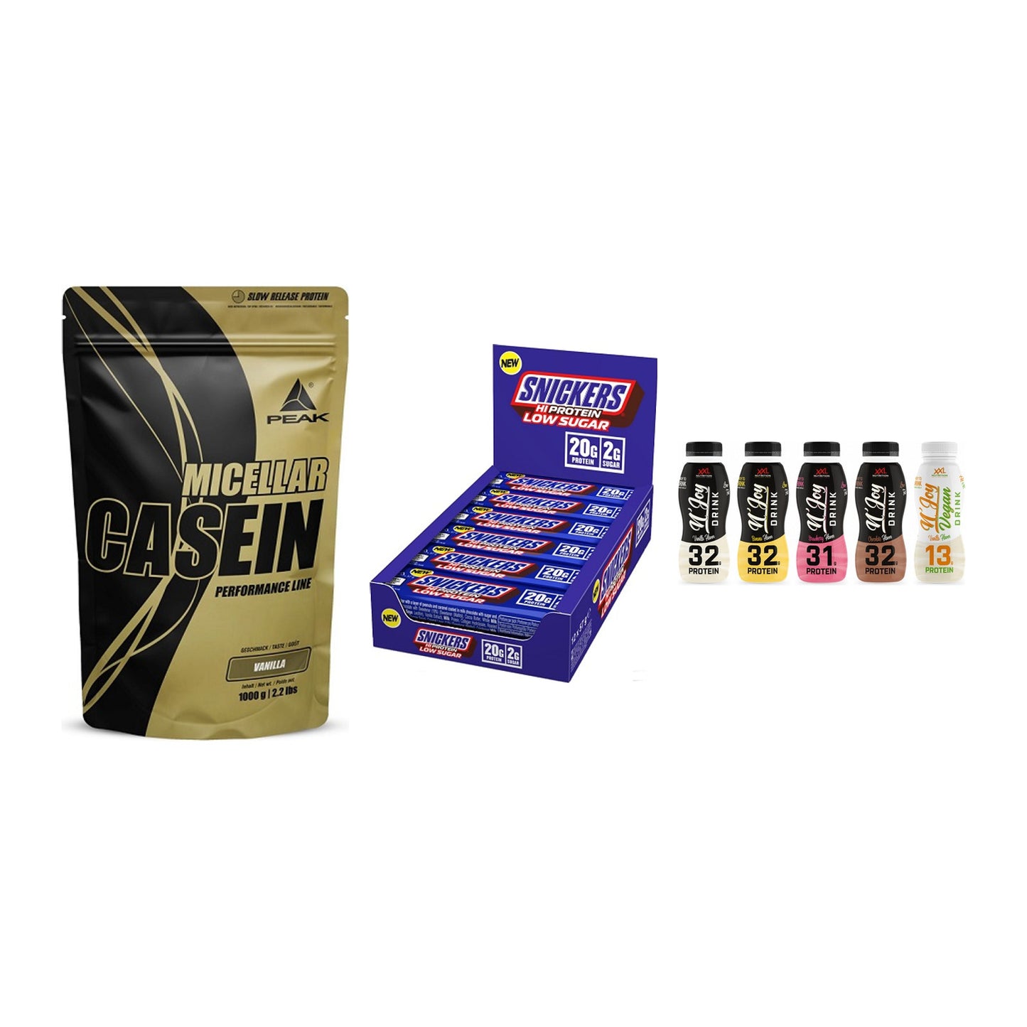 Schokolade Geschmacks-Trio: Peak Micellar Casein + 2 weitere – alle enthaltenen Artikel