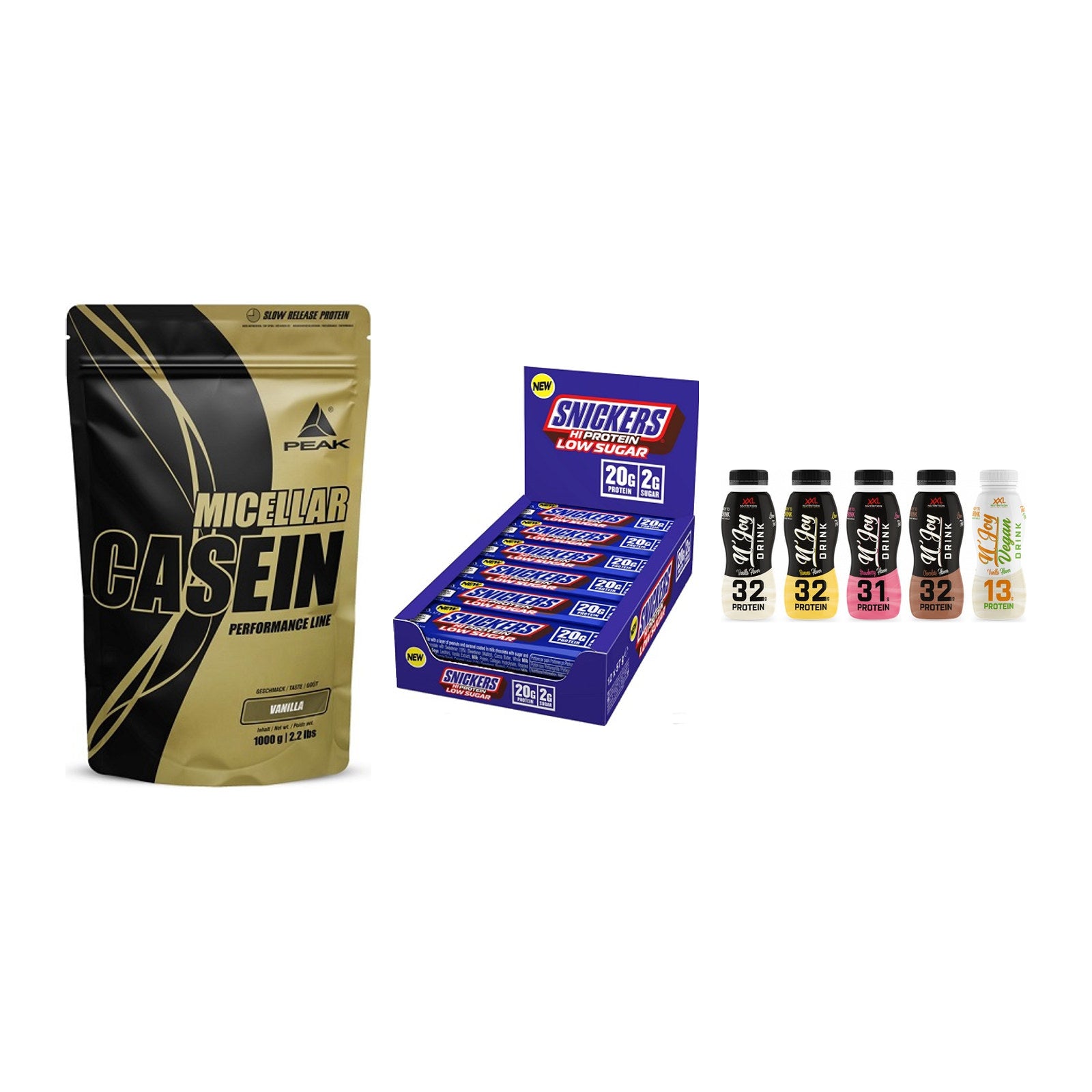 Schokolade Geschmacks-Trio: Peak Micellar Casein + 2 weitere – alle enthaltenen Artikel