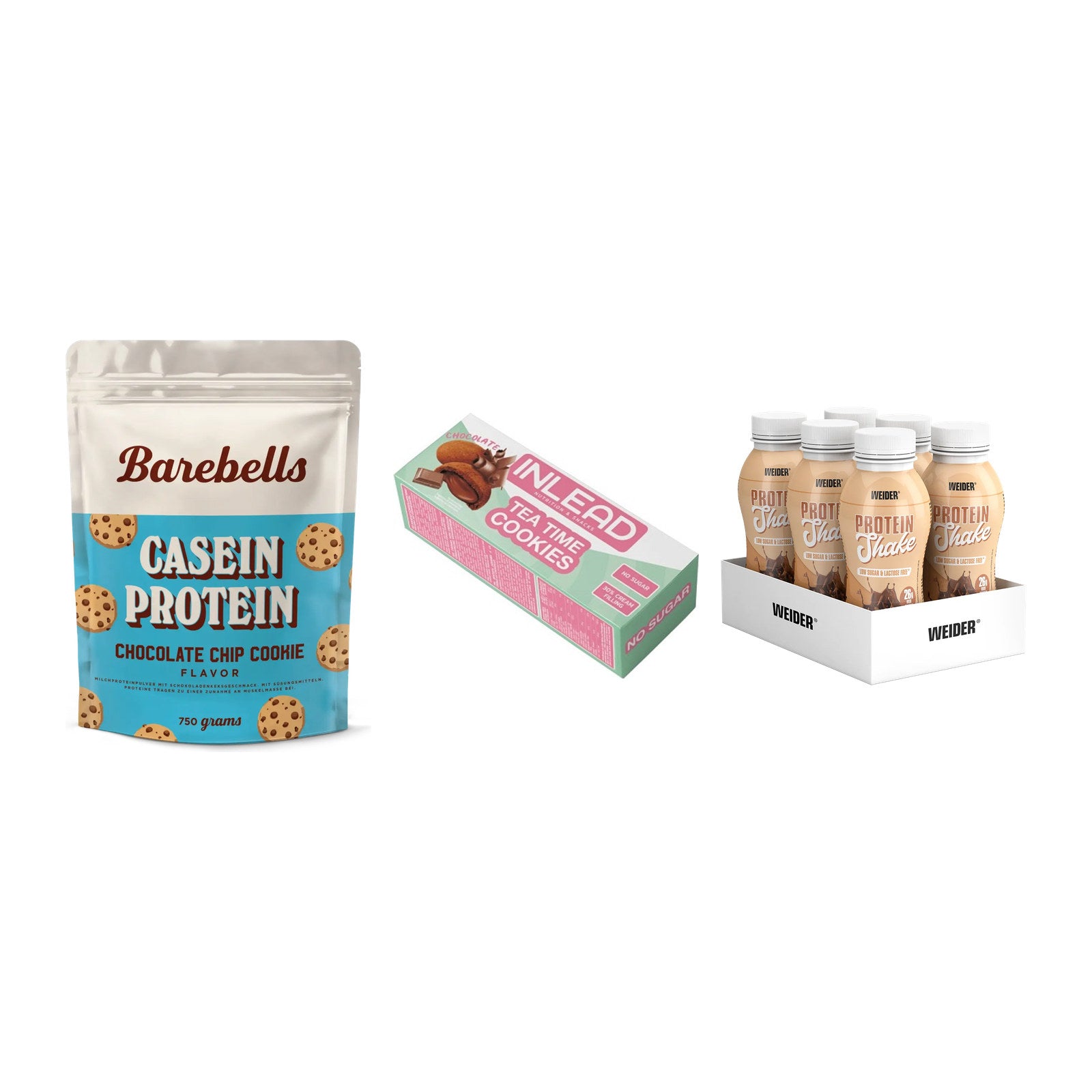 Schokolade Geschmacks-Trio: Barebells + 3× INLEAD Tea + 1 weitere – alle enthaltenen Artikel