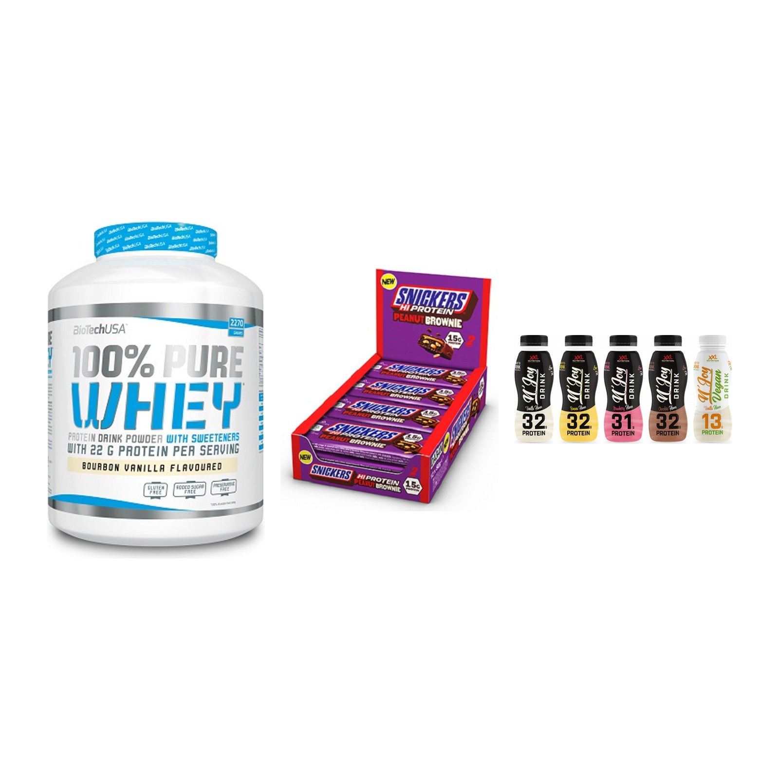 Schokolade Geschmacks-Trio: BioTech 100% Pure Whey + 2 weitere – alle enthaltenen Artikel