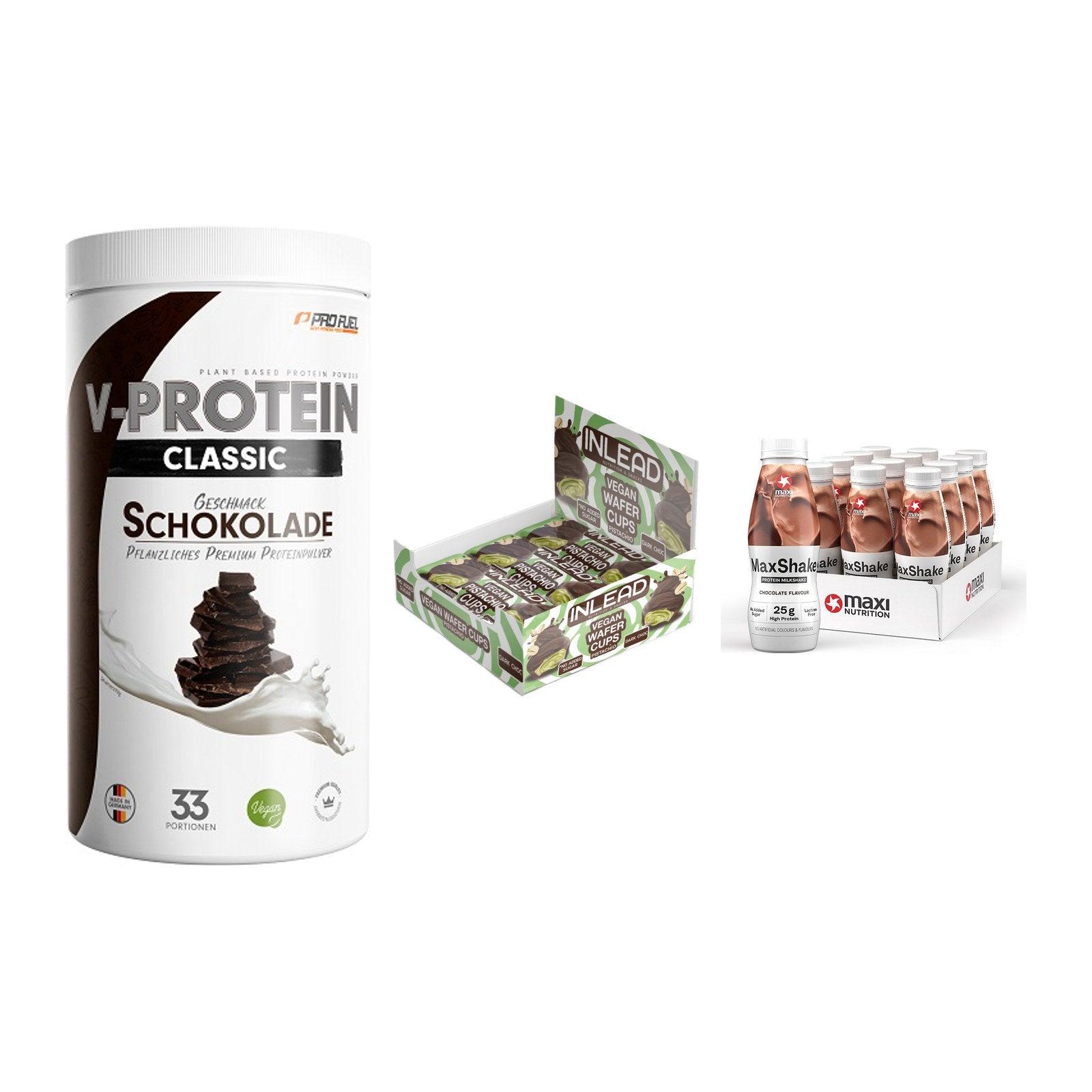Schokolade Geschmacks-Trio: ProFuel VEGAN PROTEIN + 2 weitere – alle enthaltenen Artikel