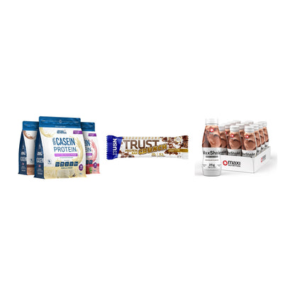 Schokolade Geschmacks-Trio: Applied + 3× USN TRUST + 2× MaxiNutritio – alle enthaltenen Artikel