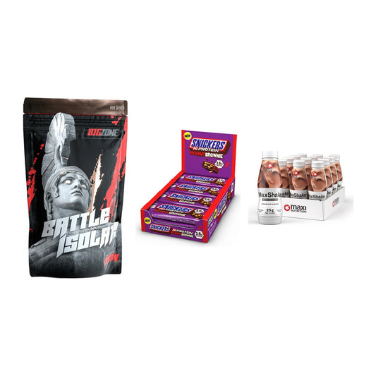 Schokolade Geschmacks-Trio: Big Zone + 3× Snickers + 2× MaxiNutritio – alle enthaltenen Artikel