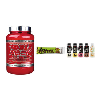 Schokolade Geschmacks-Trio: Scitec 100% + 3× Olimp Protein + 1 weitere – alle enthaltenen Artikel