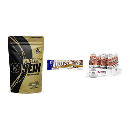 Schokolade Geschmacks-Trio: Peak Micellar + 3× USN TRUST + 1 weitere – alle enthaltenen Artikel