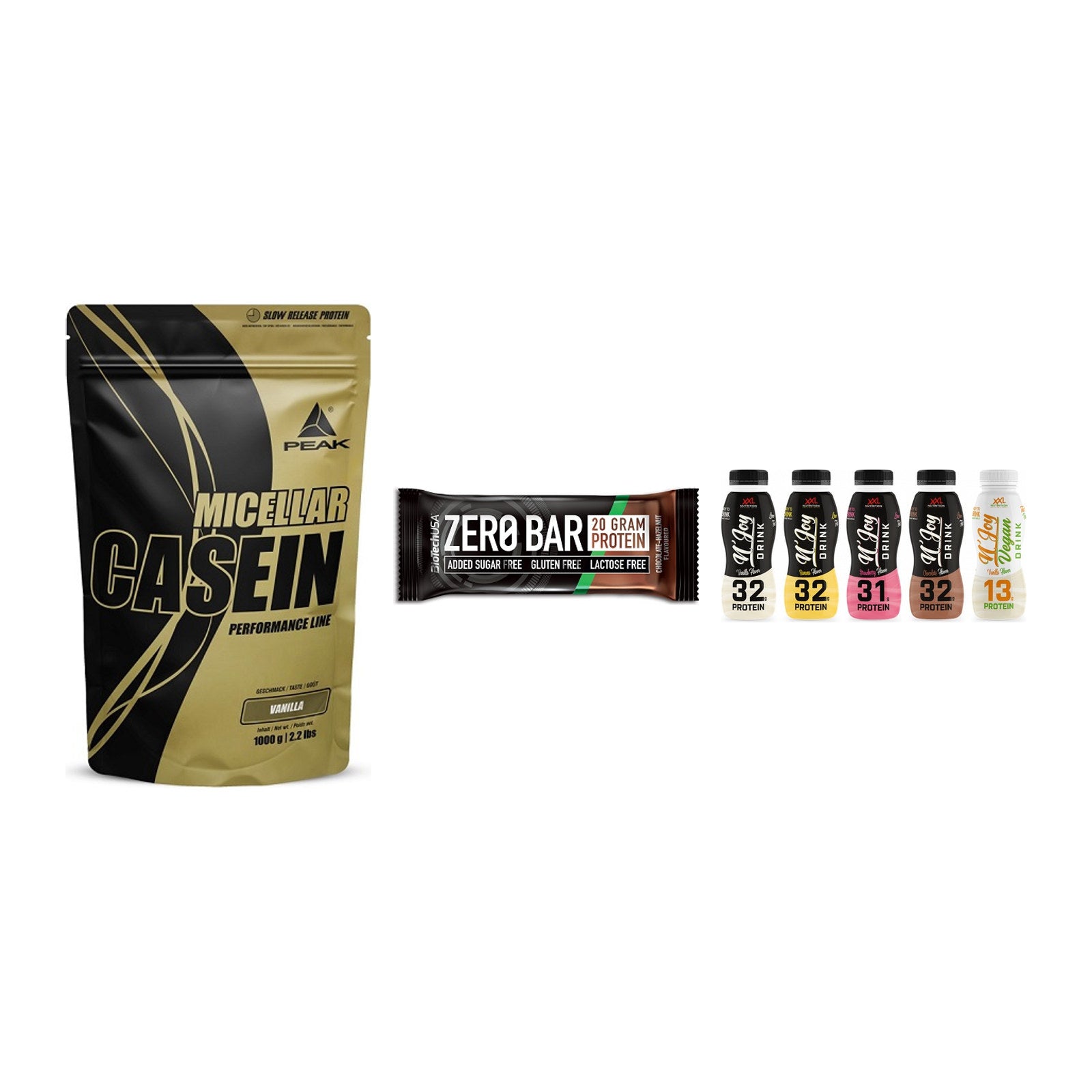 Schokolade Geschmacks-Trio: Peak Micellar Casein + 2 weitere – alle enthaltenen Artikel