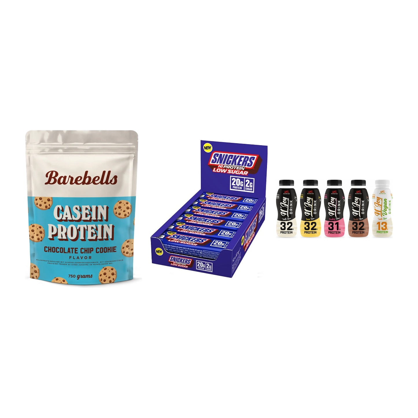 Schokolade Geschmacks-Trio: Barebells + 3× Snickers LOW + 1 weitere – alle enthaltenen Artikel