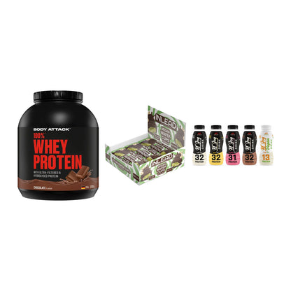 Schokolade Geschmacks-Trio: Body Attack + 3× INLEAD Wafer + 1 weitere – alle enthaltenen Artikel