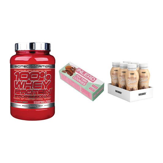 Schokolade Geschmacks-Trio: Scitec 100% + 3× INLEAD Tea + 1 weitere – alle enthaltenen Artikel