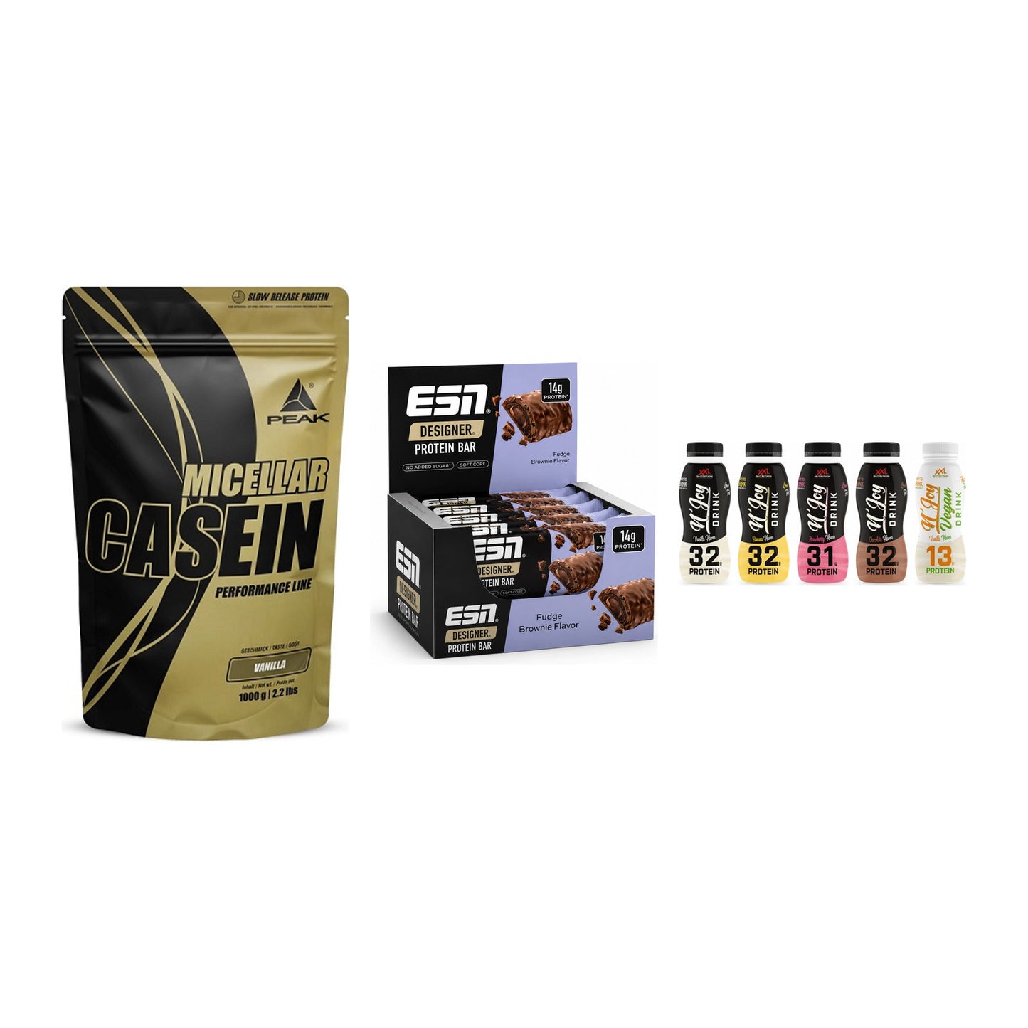 Schokolade Geschmacks-Trio: Peak Micellar Casein + 2 weitere – alle enthaltenen Artikel